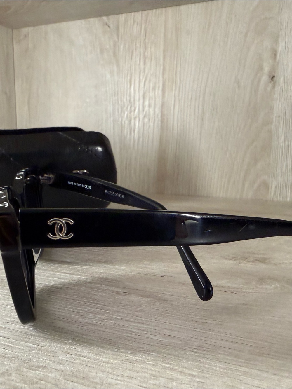 CHANEL Black Rectangular Women's Sunglasses - Picture 3 of 6